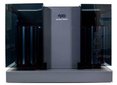 The AID bacSpot Robot is the automated colony counter for hightrouhput of 90mm and 60mm agar plates